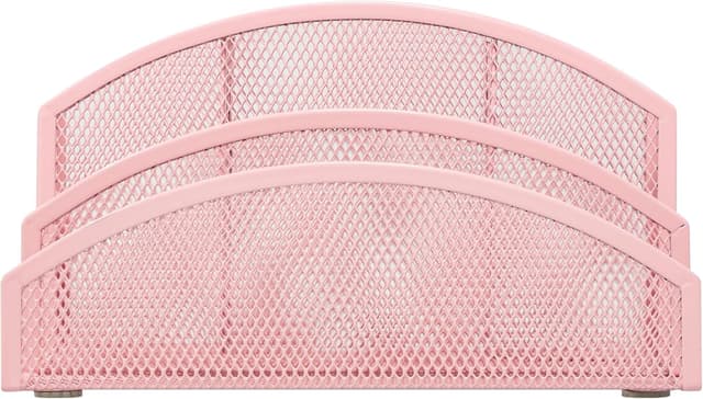 Thumbnail 2 de EXERZ Schreibtisch-Organizer aus Mesh – 3-stufiger Briefhalter mit 4 Fächern in Rosa