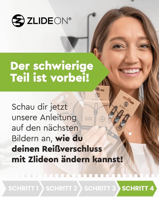 Detalle de ZlideOn Reißverschluss-Zipper Ersatz Reparaturset für Kunststoff-Reißverschlüsse (Schwarz) – Set für Rucksäcke & Taschen