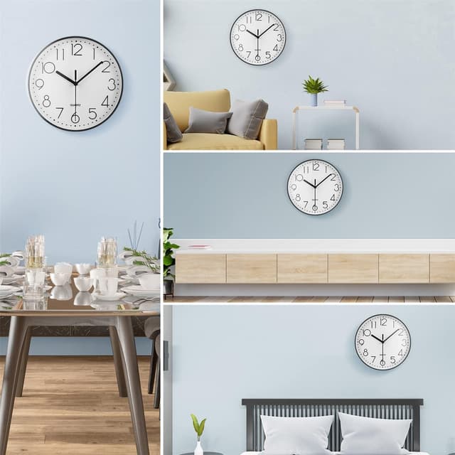 Thumbnail 5 de Topkey 9" Silent Wall Clock 9 in