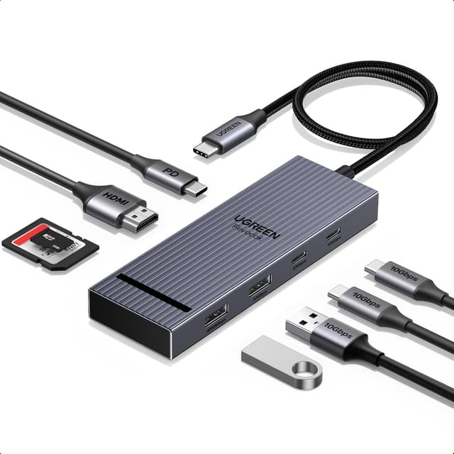 Detalle de UGREEN USB C Hub 8‑in‑1 with 100W PD and 4K HDMI
