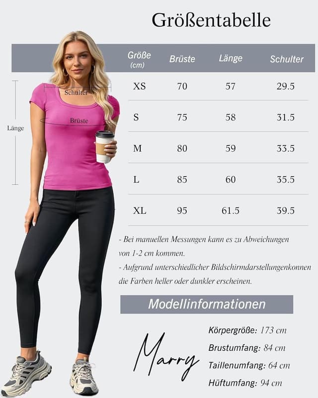 Detalle de RIROW Damen Sommer-T-Shirt mit V-Ausschnitt – Basic aus Rippstoff, figurbetontes Slim Fit