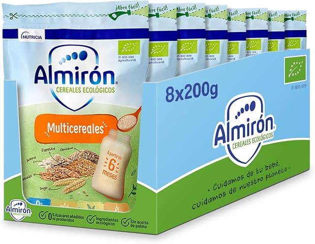 Imagen de Almirón Cereales Infantiles Ecológicos Multicereales 🥣 Pack 8x1.6kg en OfertitasTOP