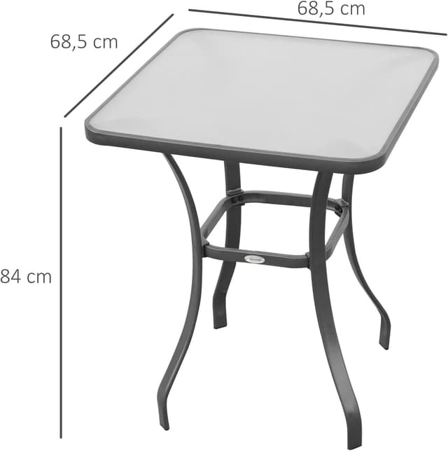 Thumbnail 2 de Outsunny table bistro carré 68 cm gris