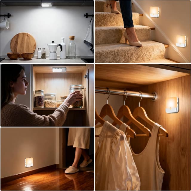 Thumbnail 4 de daphomeu 6 Stück Nachtlicht mit Bewegungssensor 600 mAh