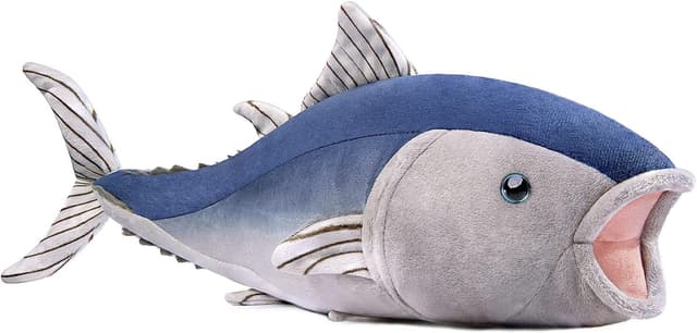 Detalle de lilizzhoumax Tuna Plush Toy (blue) – realistic stuffed fish plush, 16in