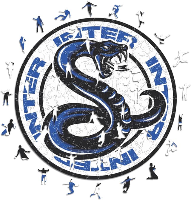 Detalle de Iconic Puzzles Inter Snake, puzzle en bois sous licence officielle (150 pièces) – taille S