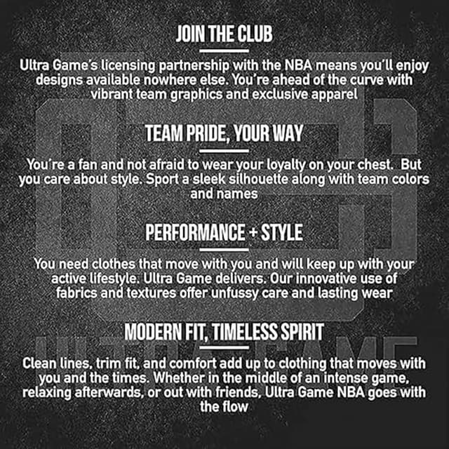 Detalle 2 de Ultra Game Men’s NBA Official Super Soft Supreme T-Shirt