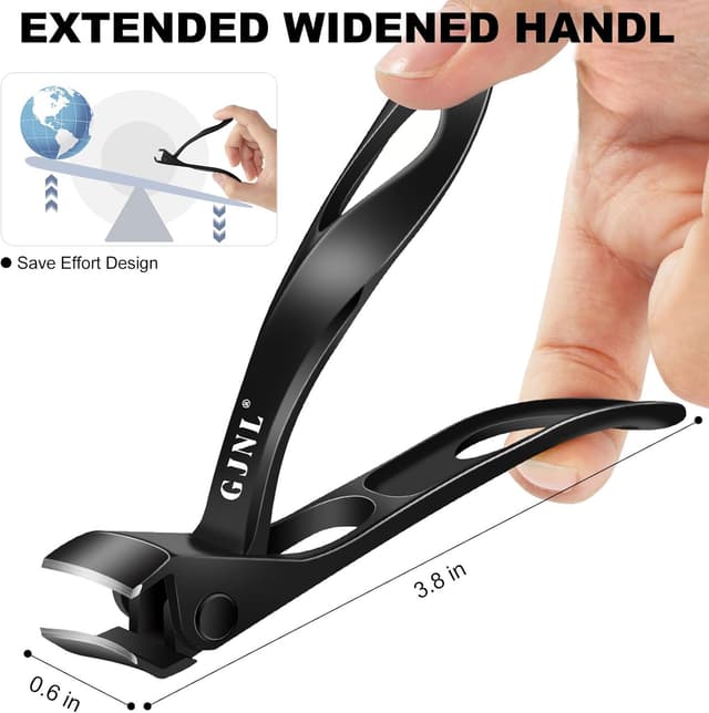 Detalle 2 de Nagelknipser für Männer und Frauen mit Winkelkopf – Nagelknipser für Fußnägel, scharfer Nagelzwicker mit langem Griff