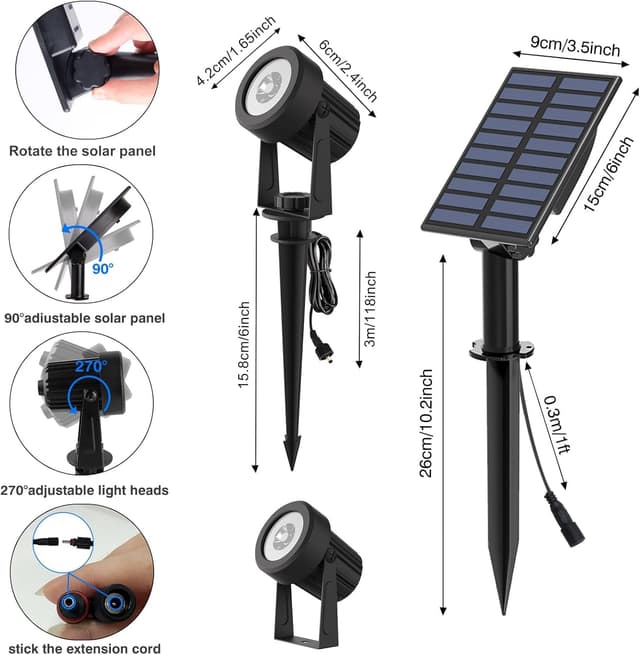 Detalle de T-SUNUS solar garden spot lights 6000K LED