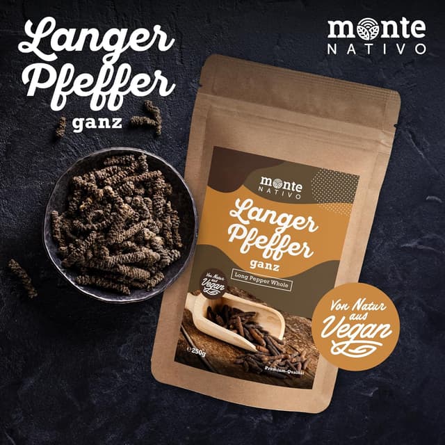 Detalle de Long Pepper Pfefferkörner lang „Monte Nativo“ (250 g) – zum Kochen & Würzen
