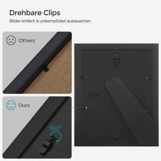 Thumbnail 6 de SONGMICS Bilderrahmen-Set RPF310H (10er Set) für 2 Fotos 20 x 25 cm, 4 Fotos 13 x 18 cm & 4 Fotos 10 x 15 cm