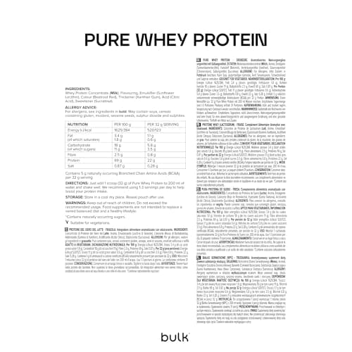 Thumbnail 6 de Bulk Pure Whey 2,5 kg — Proteína 22 g por ración 🥤