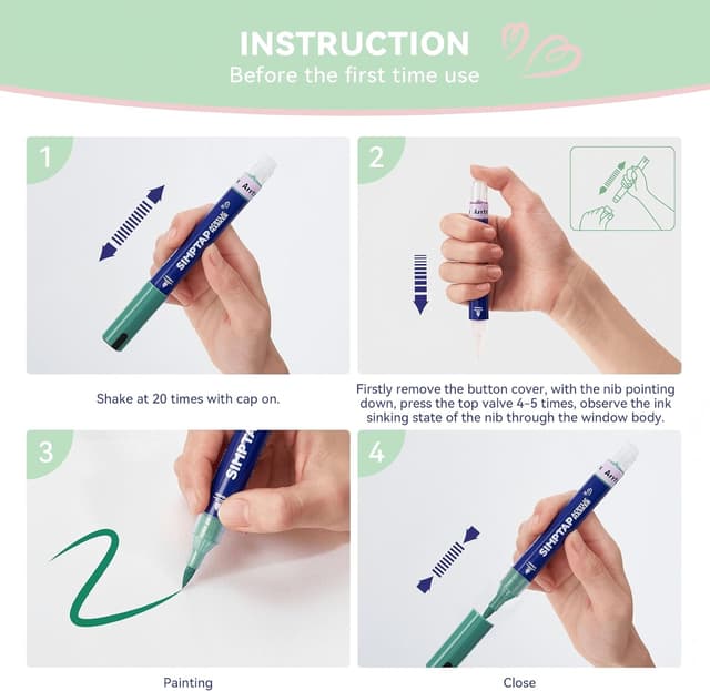 Thumbnail 2 de Arrtx Simptap Top Valve Action 48 colores para pintar piedras