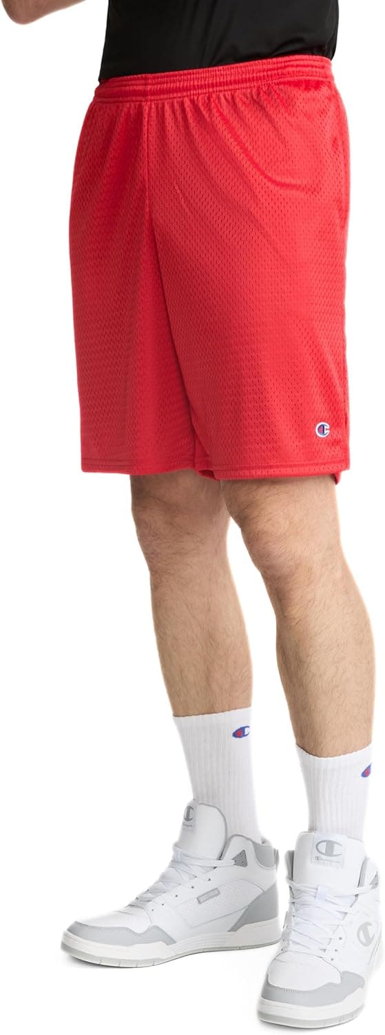 Detalle de Champion Men’s Mesh Gym Shorts — Lightweight Athletic Shorts (9" Inseam, Regular or Big & Tall)