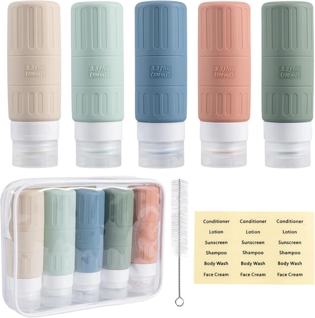 Detalle de Carehabi Botellas de viaje 100 ml 5 unidades