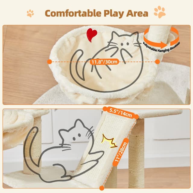 Detalle 1 de Taoqimiao Cat Tree 98cm for scratching