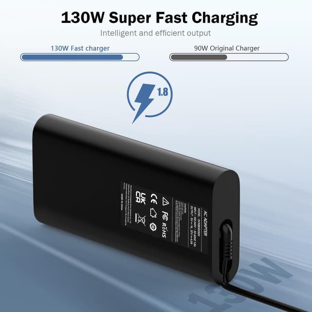 Detalle 2 de 130W USB-C Laptop Charger (Type C) compatible with Dell XPS & Precision models – 20V 6.5A