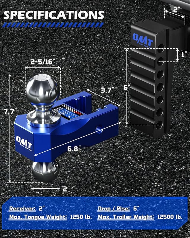 Thumbnail 6 de Orion Motor Tech Adjustable Trailer Hitch 12500 lb