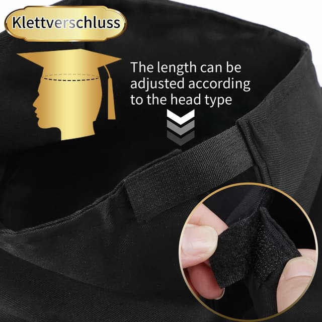 Thumbnail 2 de BOOSHMall Bachelor-Hut mit Quaste – verstellbare Abschlusskappe für Uni, Hochschule, Abitur & Promotion