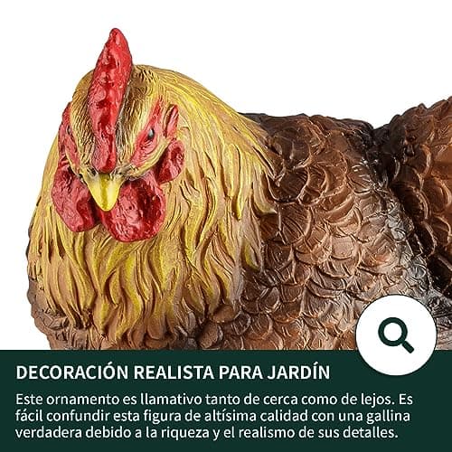 Thumbnail 2 de VERDOBA Poule décorative en résine marron