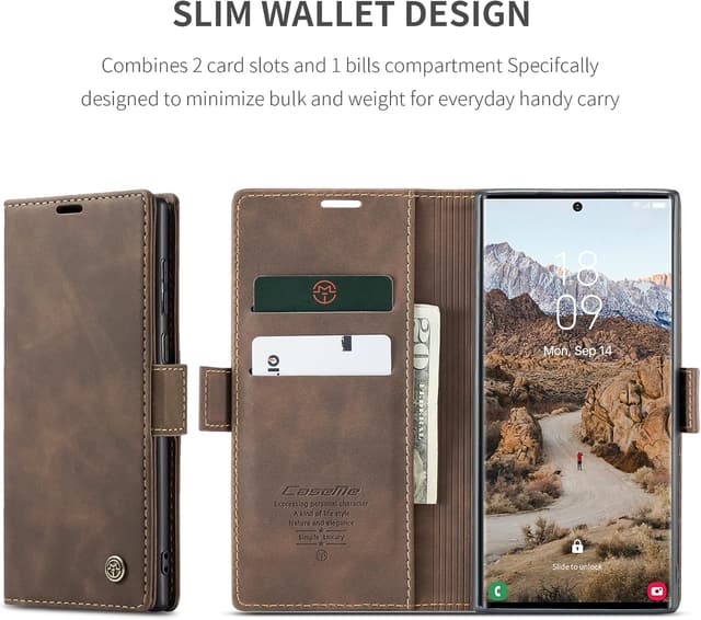 Detalle de Lxisxcna Schutzhülle für Samsung Galaxy S24 Ultra 5G (6,8 Zoll) mit Kartenhalter, magnetischem Ständer und Flip-Case