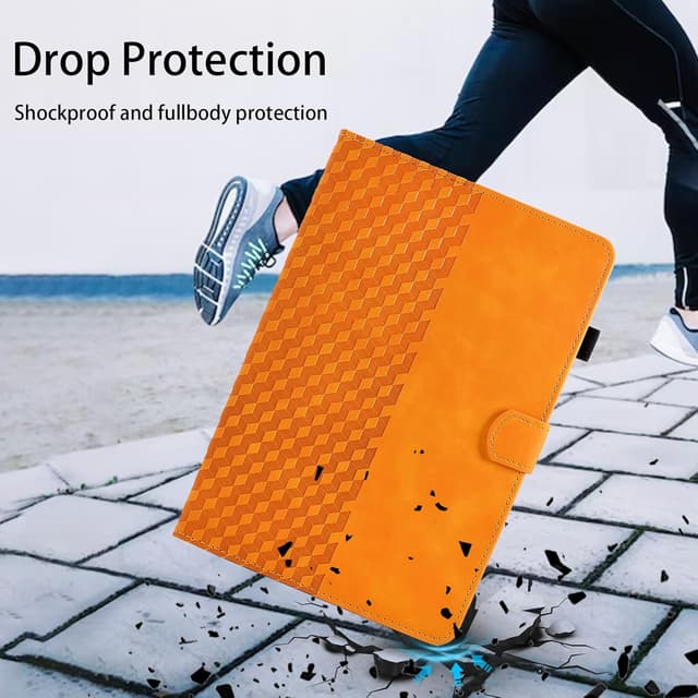 Detalle de Vkooer Hülle für Samsung Galaxy Tab S10 FE 10.9 (2025) / S9 FE 10.9 (2023) / S9 11 (2023) – PU-Leder Flip Case mit Stifthalter & Auto Schlaf/Wach, Orange