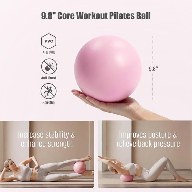 Detalle de MaxU Pilates Essentials Kit for Women – Pilates ring with counter, ball, resistance bands and grip socks