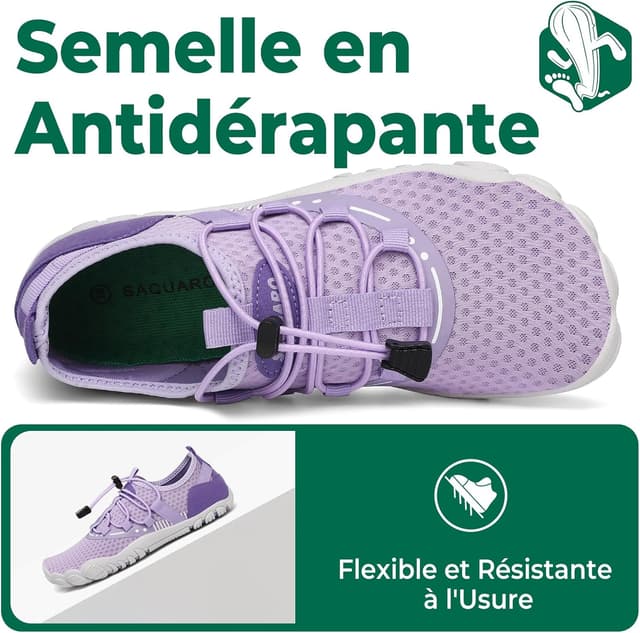 Detalle de SAGUARO Chaussures aquatiques barefoot à séchage rapide, tige souple et semelle antidérapante GR.36-48