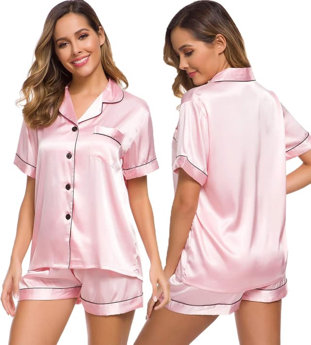 Imagen de SWOMOG Silk Satin Pajamas Set XS-3XL en OfertitasTOP