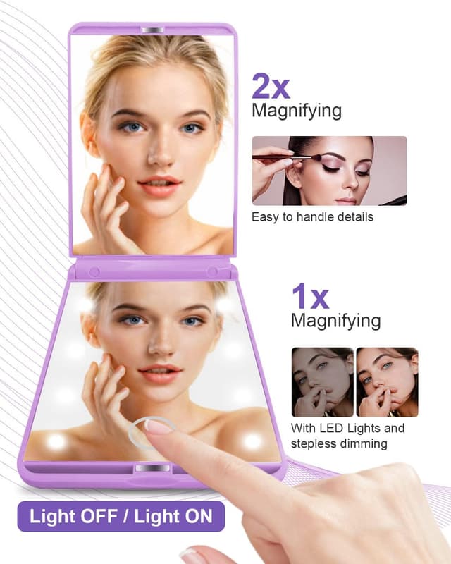 Thumbnail 3 de Rantizon p22 Portable LED Makeup Mirror 2X