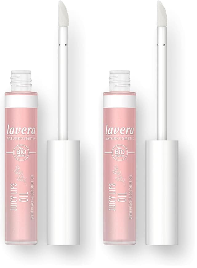 Detalle de lavera Juicy Lips Oil – pflegendes Lip Oil mit Bio-Kokosnuss & Bio-Pfirsich, natürliche Hyaluronsäure