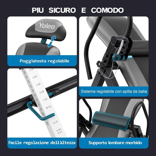 Thumbnail 4 de YOLEO Tavola di inversione Panca a inversione 300 lbs