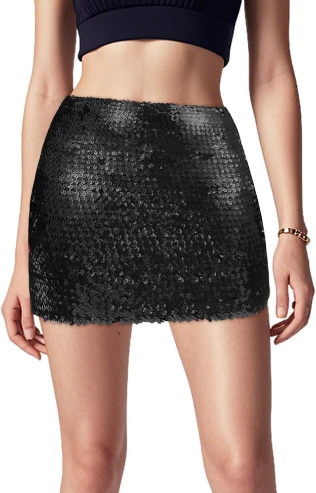 Thumbnail 6 de Aolso Glitzer-Rock mit Pailletten und elastischem Bund für Damen