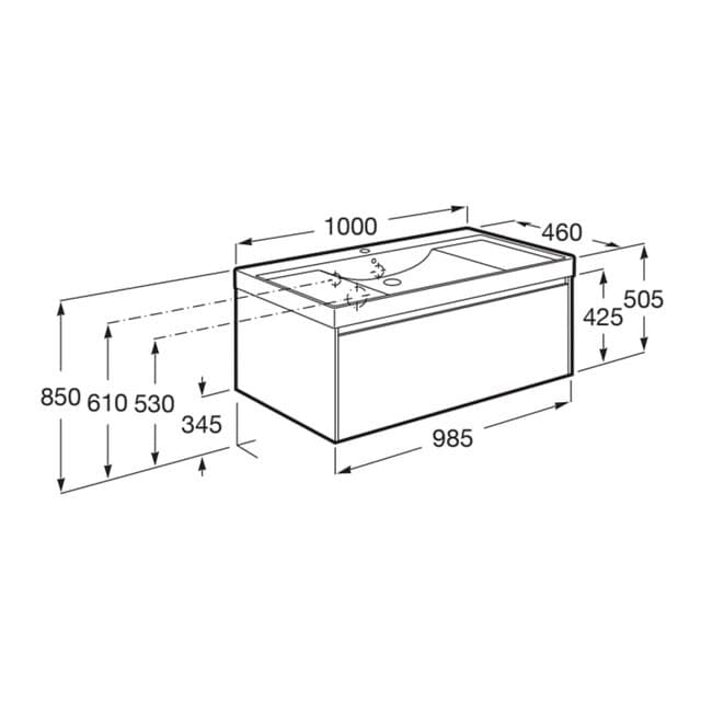 Detalle 2 de Roca Ona mueble de baño 1 cajón