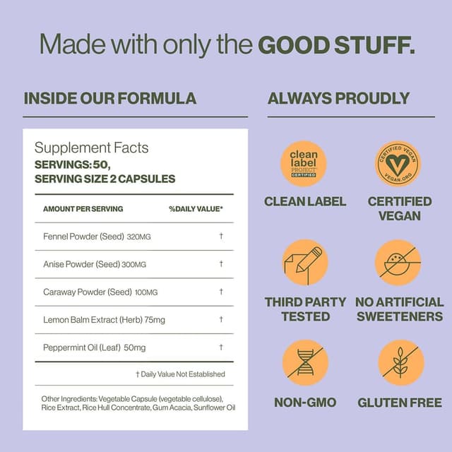 Thumbnail 3 de Hilma Bloating Relief with Fennel & Peppermint, 100 capsules