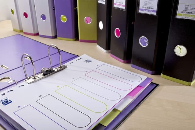 Detalle de Oxford myColour Kunststoff-Register blanko A4 (5-teilig) – 20er Pack