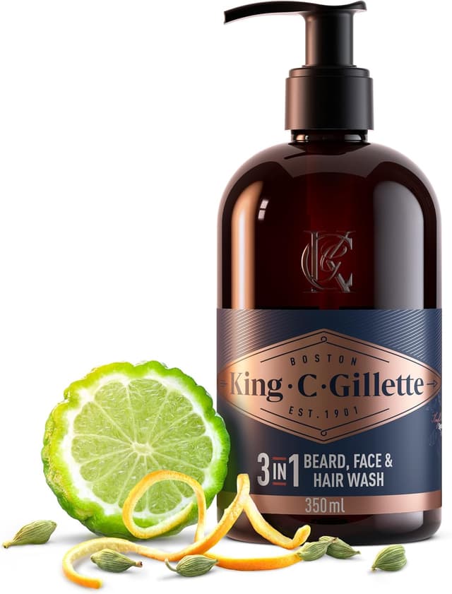 Detalle de King C. Gillette 3‑in‑1 Waschgel 350 ml