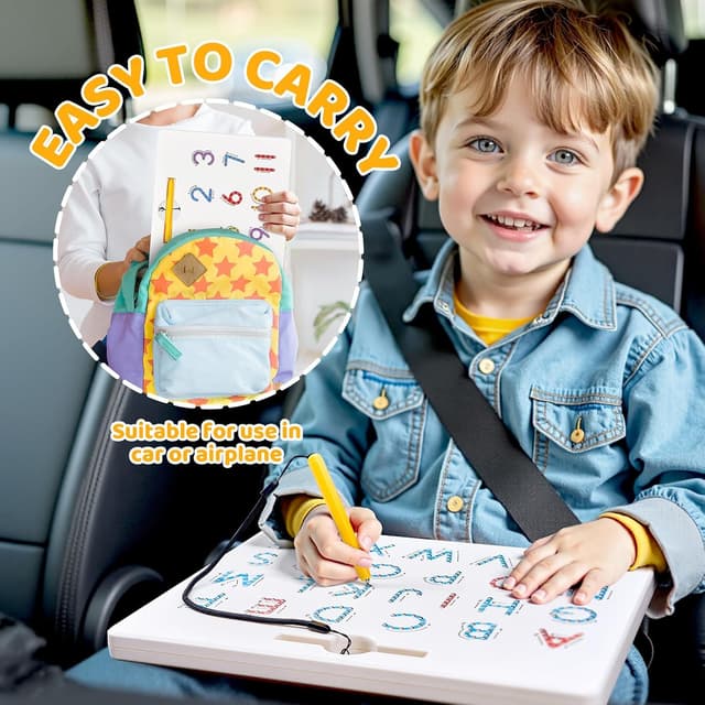 Detalle de GAMENOTE Double Sided Magnetic Letter & Number Board Set for Tracing Practice