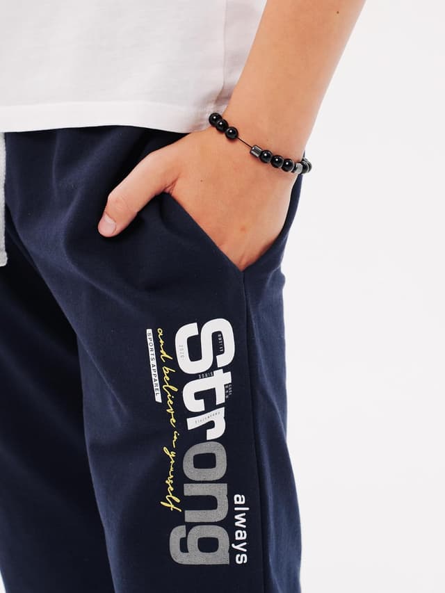 Detalle de MOR Jungen Shorts aus 100% Baumwolle (Haus- & Schlafshorts) mit Taschen, Größen 134–176