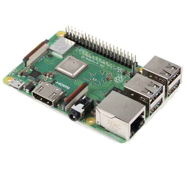 Detalle de Raspberry Pi 3 Modelo BPlus placa compacta de 1,4 GHz