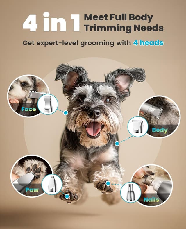 Detalle 2 de oneisall Dog Clippers Grooming Kit 4-in-1 — Cordless trimmer for pets ✂