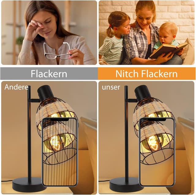 Detalle 2 de Edison Vintage Glühbirne E27 (LED, dimmbar, 4 W) – warmweißes Filament im Retro-Look, rauchgraues Glas (G80YHS, 6 Stück)