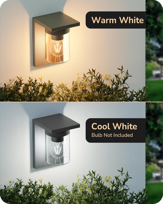 Detalle de EDISHINE Vintage Outdoor Wall Lantern Light (IP44) with E27 Socket in Anthracite