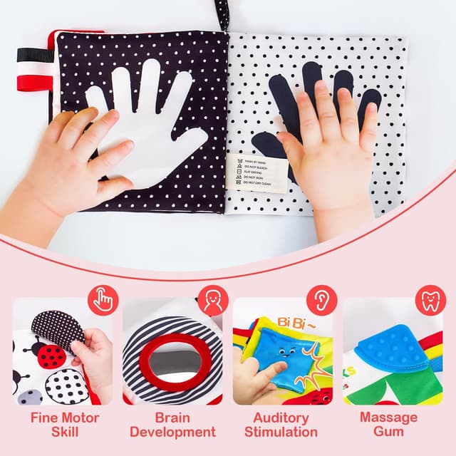 Detalle de hahaland 2 Pack Baby Toys high-contrast soft books