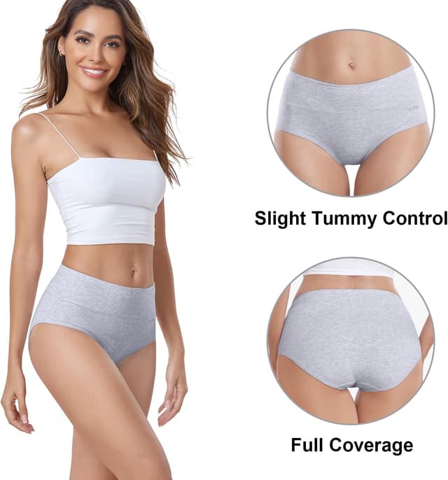 Detalle 2 de Coskefy 5 Pack Cotton High Waisted Briefs