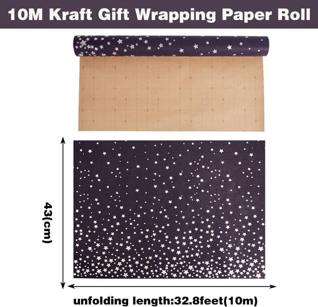 Detalle 2 de Birthday Wrapping Paper Roll 43cm x 10m Navy