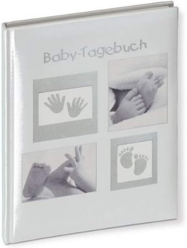 Detalle de Walther Design Baby Little Foot FB-173 : boîtes de rangement grises à 3 tiroirs pour souvenirs de bébé