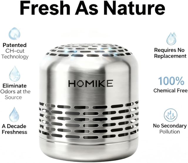 Thumbnail 2 de HOMIKE Kühlschrank-Deodorierer mit CH-CUT katalytischer Zersetzungs-Technologie (Edelstahl)