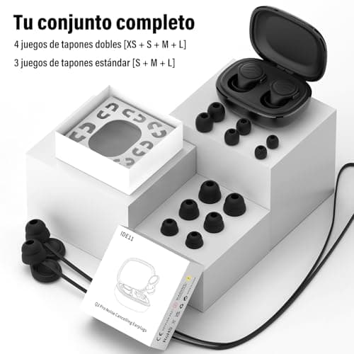 Thumbnail 7 de Tapones oidos ruido dormir, tapones oidos cancelacion de ruido Reutilizables con 7 pares de almohadillas de silicona, tapones para dormir para estudiar, concentrarse, viajar y asistir a conciertos