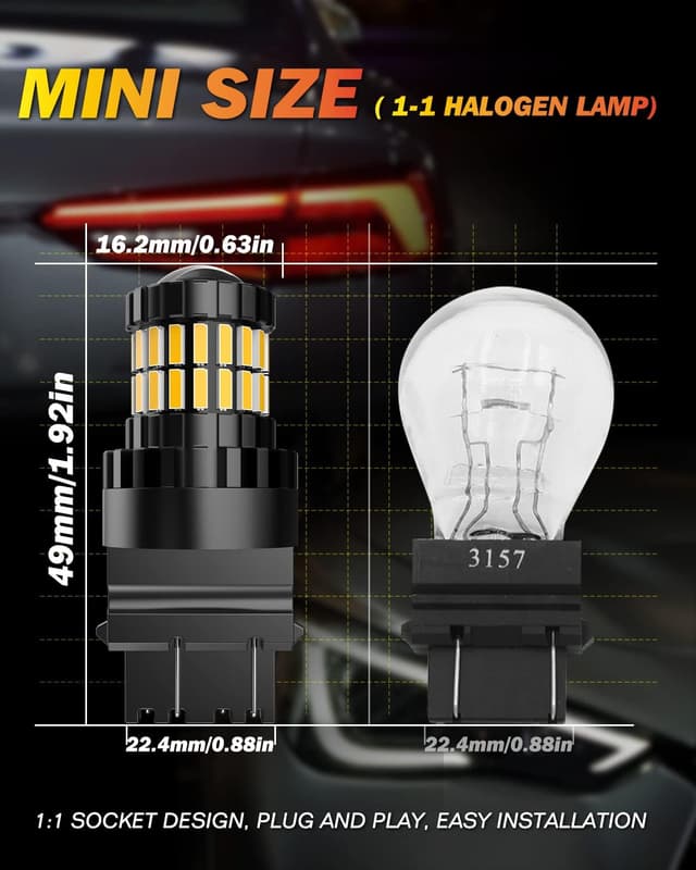 Detalle de Ampoules LED OUSHI 3157 T25 P27/7W 6500K (pack de 2) pour feux de recul et clignotants arrière